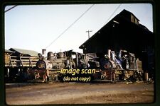 West Side Lumber Shay #8 & #10 Tuolumne, CA in 1958 logging, Original Slide e3a picture