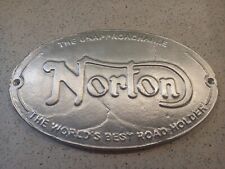 Norton The Unapproachable Cast Aluminium Sign Garage Motorcycle Plaque Not Iron picture