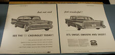 1957 CHEVROLET POSTERS from ORIGINAL 1956 OREGONIAN ADVERTISEMENT AD picture