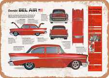 Classic Car Art - 1957 Chevrolet Bel Air Spec Sheet - Rusty Look Metal Sign picture