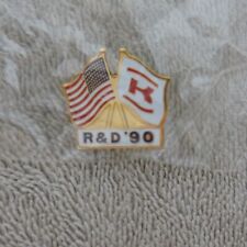 Vintage/Rare 1990 Kawasaki R&D Pin - Collectible Dealer Item + Bonus Flag Pin picture