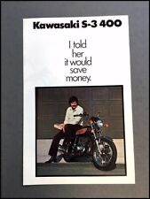1975 Kawasaki S-3 S3 400 Motorcycle Bike Vintage Sales Brochure Folder picture