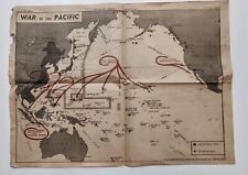 VINTAGE WWII MAP BY S.F. Chronicle 