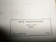 Vintage 1972 Ford Thunderbird Wiring And Vacuum Diagrams Form 7795P-72A picture