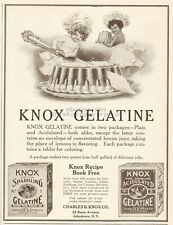 1913 KNOX Sparkling Gelatine Art Kitchen Decor Acidulated Original Vintage Ad picture
