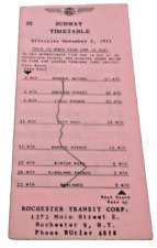 NOVEMBER 1955 ROCHESTER NEW YORK SUBWAY TIMETABLE picture
