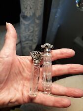 Antique 2- Crystal FRENCH MINI PERFUME BOTTLES PARIS FRANCE RARE & BEAUTIFUL picture
