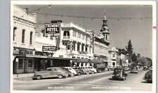 DOWNTOWN MAIN STREET red bluff ca real photo postcard rppc california history picture