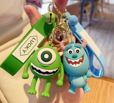 2PCS Cute Disney Mike & Sulley 3D PVC Bags Hanger Pendant Keychains Key Rings picture