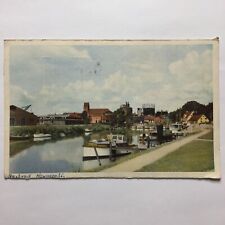 Naestved Denmark Boats On The Water Vintage Postcard Circa 1949 picture