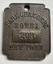 1930’s Park Chambers Hotel Room Key #203 Brass FOB 68 W. 58th St. New York City picture