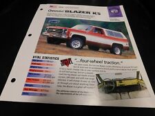 1969-1994 Chevrolet K5 Blazer Spec Sheet Brochure Photo Poster picture