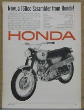 1966 Honda 160 Scrambler Motorcycle Print Ad; CL-160 picture