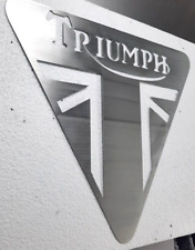Triumph Garage Sign, Beautiful Brushed Aluminum, 18