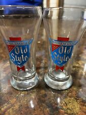 2 Vintage Old Style Beer Glasses picture