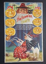 Halloween Don'ts ML Jackson Postcard Witches JOL Cats Silver Embossed Antique picture