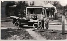 Vintage Old 1914 Photo H.T. CUSHMAN House Convertible Car in Bennington Vermont picture