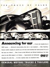 Print Ad 1937 General Motors Trucks GMC Pontiac Michigan e6 picture