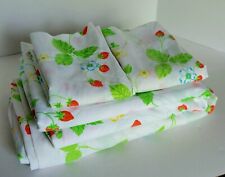 Vintage Cannon Monticello Full Size Sheet Set of 4  Floral Strawberry Design picture