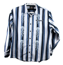 Harley Davidson Shirt Logo Long Sleeve Stripes Skulls Tribal Licensed Men's XL picture
