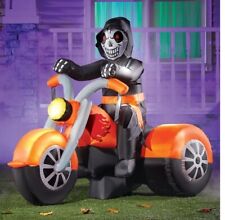 Inflatable Biker Skeleton Halloween Yard Decoration picture