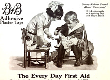 1918 Bauer & Black Surgical Dressing Girl Boy First Aid Adhesive Print Ad 53 picture