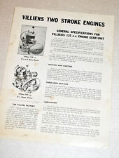 Villiers Two Stroke Engines 1950s U.S. Brochure~Villiers 125cc & Villiers 197cc picture