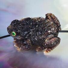 Black Mother-of-Pearl Shell Toad Frog Bead Carving Collection or Jewelry 7.20 g picture