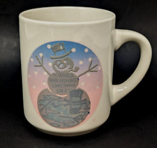 Vintage Denny's Christmas Mug Magic Color Change Heat Activated Snowman Coffee picture