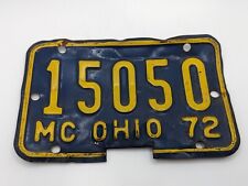 Vintage 1972 Ohio Motorcycle License Plate 15050 MC Americana picture