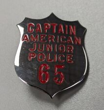 Vintage Captain American Junior Police Mini Badge Lapel Pin 65 picture
