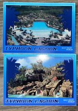 LOT OF 2 TYPHOON LAGOON POSTCARDS WALT DISNEY WORLD 1989 picture