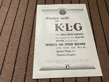 FRAMED ADVERT 11X8 K.L.G. IGNITER PLUGS - ROLLS ROYCE DERWENT - GLOSTER METEOR picture