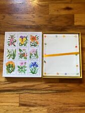 Vintage 70s Hallmark Stationery Writing Letter Full Box Set Happy Day Flowers picture