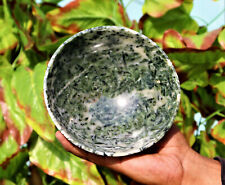 Large 160MM Natural Green Tourmaline Stone Healing Round Shape Prayer Altar Bowl picture