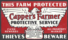 CAPPER'S FARMER PROTECTIVE SERVICE ADVERTISING METAL SIGN picture