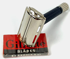 Gillette Black Handle Speed Safety Razor T-4 w/ 4 New Blades picture