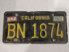 1963-1970 YOM California Trailer License Plate DMV Clear Confirmed CA RV BN1874 picture