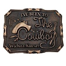 The Cowboy Club Belt Buckle Wichita Kansas Rodeo Country Bar Vintage Western picture