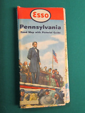 ESSO OIL 1952 HIGHWAY ROAD MAP OF PENNSYLVANIA picture
