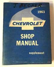 VTG 1963 Chevrolet Supplement Car Shop Service Repair Original Dealer Manual picture