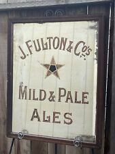 1901 J Fulton & Cos MILD & PALE ALES  Reverse Glass Mirrored Beer Pub 33x26 Sign picture