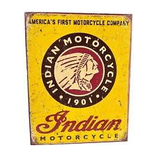 Indian Logo Motorcycles Vintage Logo Tin Decor Collectible picture