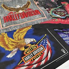 Vintage Harley Davidson Bandana Lot (12) Handkerchief 80s 90s USA Made picture
