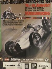 ORIGINAL 1984 AVD Old-Timer Grand Prix Poster Automobile Club Deutschland picture