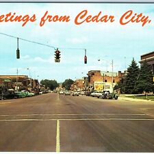 c1950s Cedar City UT Greetings Downtown US 91 Chrome Photo PC George McLean A152 picture