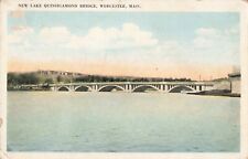 New Lake Quinsigamond Bridge Worcester Massachusetts MA 1924 Postcard picture