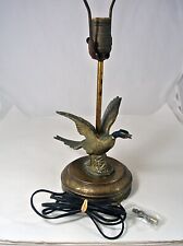 Vtg Antique MCM Spelter Table Lamp Base 50's Metal Gold Pheasant Bronze Tone 22