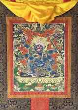 Hand Painted Six Armed Black-Cloaked Mahakala Tibetan Compassion Thangka Paint picture