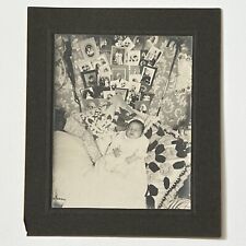 Antique Cabinet Card Photograph Sweet Post Mortem Baby Surrounded in Photos Odd picture